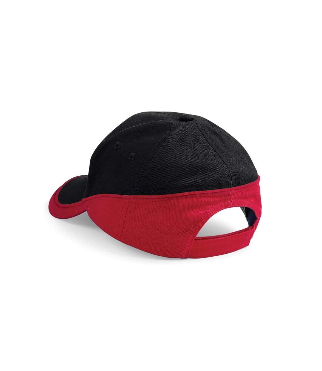 Casquette Teamwear Competition Noir Rouge Classique Beechfield-1