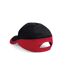 Casquette Teamwear Competition Noir Rouge Classique Beechfield-1