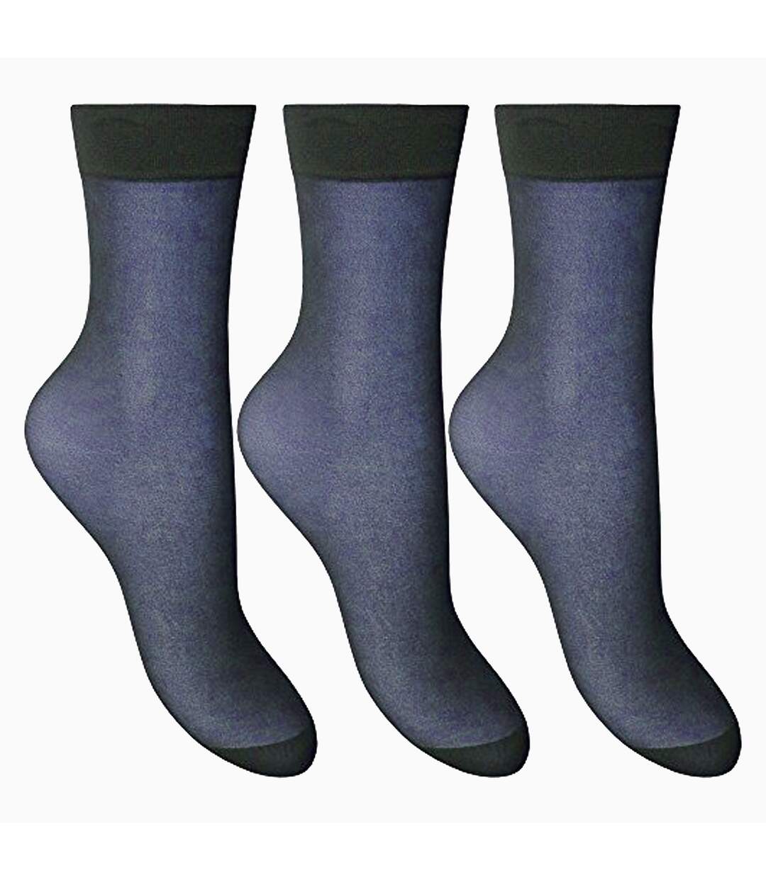 Smooth chaussettes 15 deniers lot de 3 paires femme bleu marine Silky