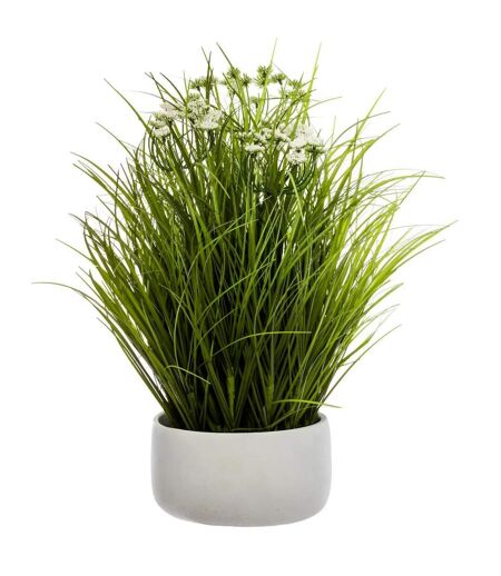 Plante Artificielle en Pot Herbes Folles 40cm Blanc
