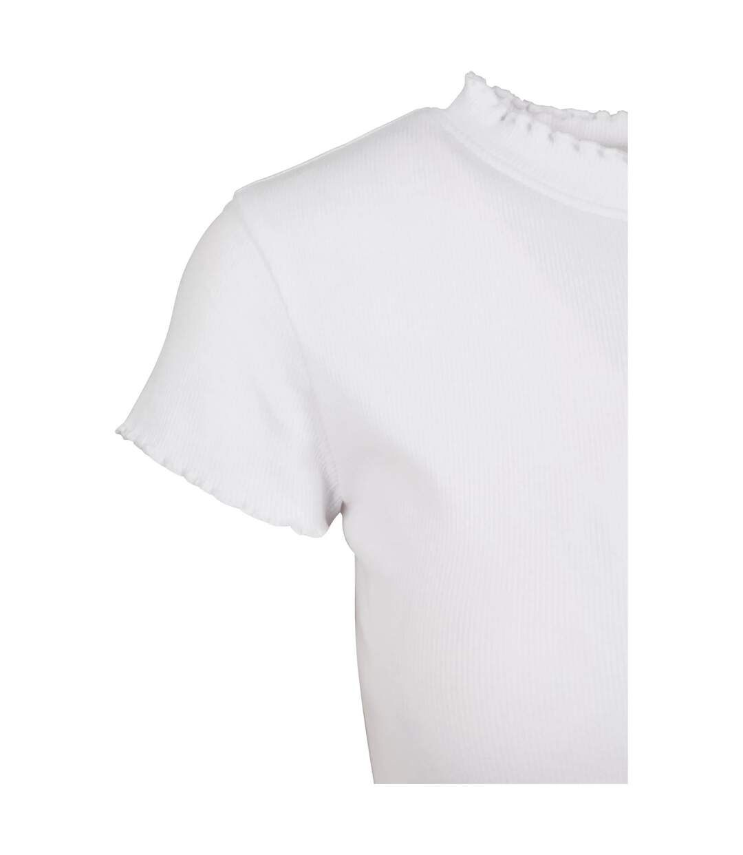 T-shirt Court Motif/style Côtelé Femme Blanc Urban Classics-3