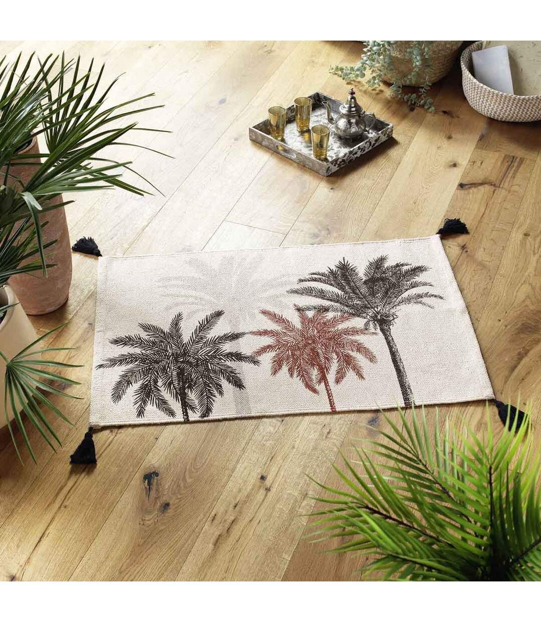 Tapis Déco Imprimé Kenya Lodge 60x90cm Naturel-3