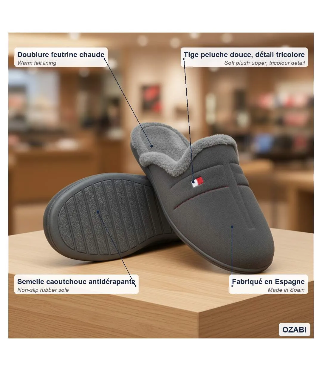 OZABI Pantoufles Mules Homme Fabriquées en Espagne, Motifs Fantaisie-4