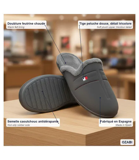 OZABI Pantoufles Mules Homme Fabriquées en Espagne, Motifs Fantaisie
