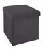 Pouf coffre pliable velours Tess - L. 38 x H. 38 cm-1
