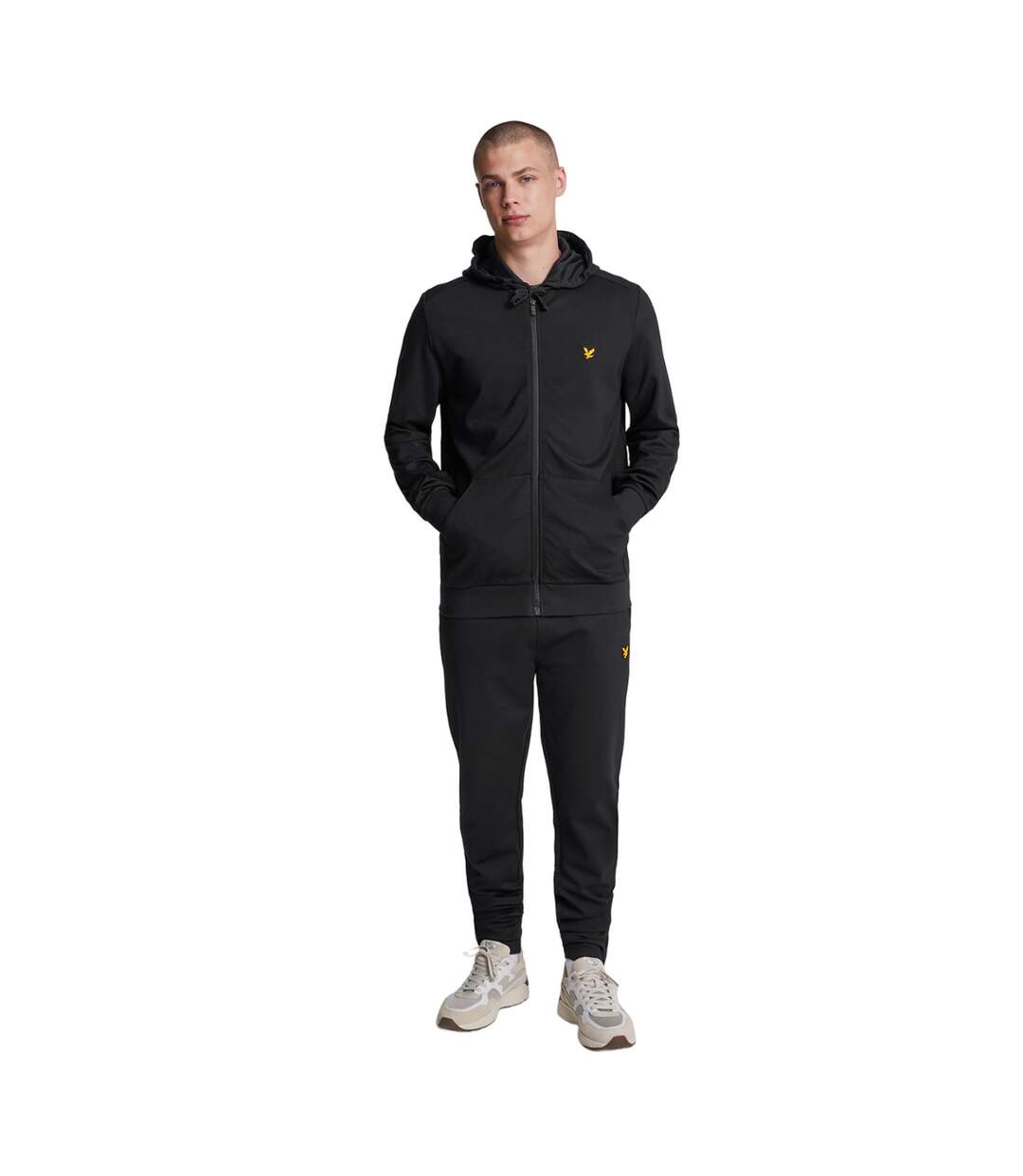 Mens sports full zip hoodie jet black Lyle & Scott