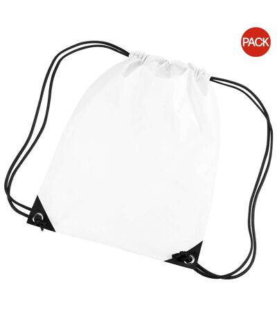 Lot de 2  Sac de gym 11 litres taille unique blanc Bagbase