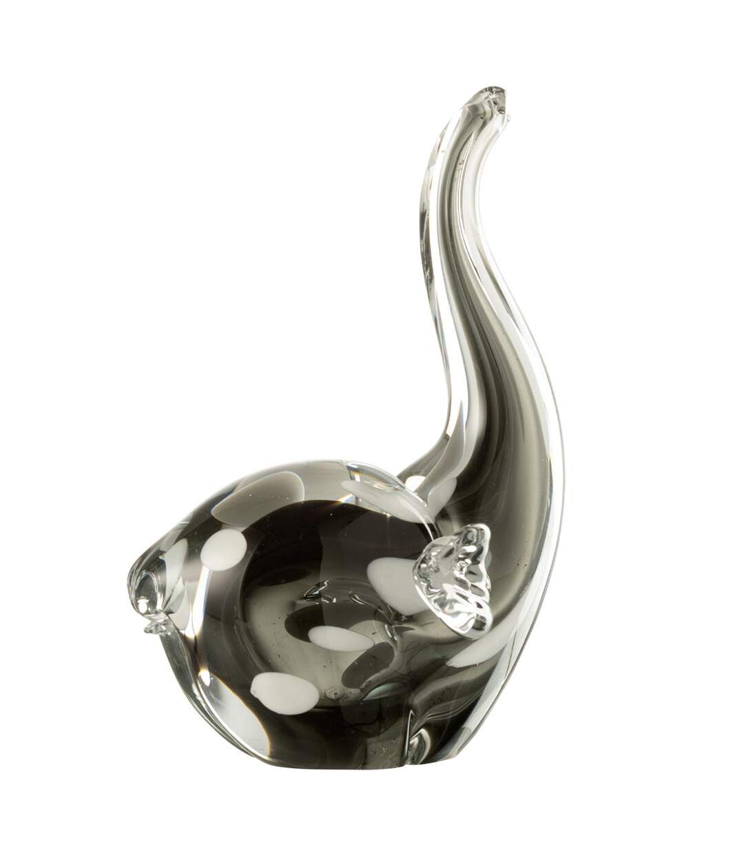 Statuette Éléphant en Verre Gavin 24cm Noir-1