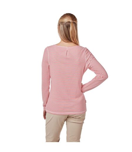 Craghoppers - T-shirt manches longues ERIN - Femme (Rouge/blanc) - UTCG1284