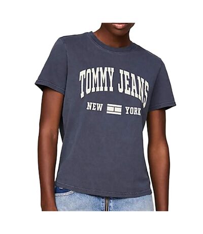 T-shirt Marine Femme Tommy Hilfiger Washed Varsi - M