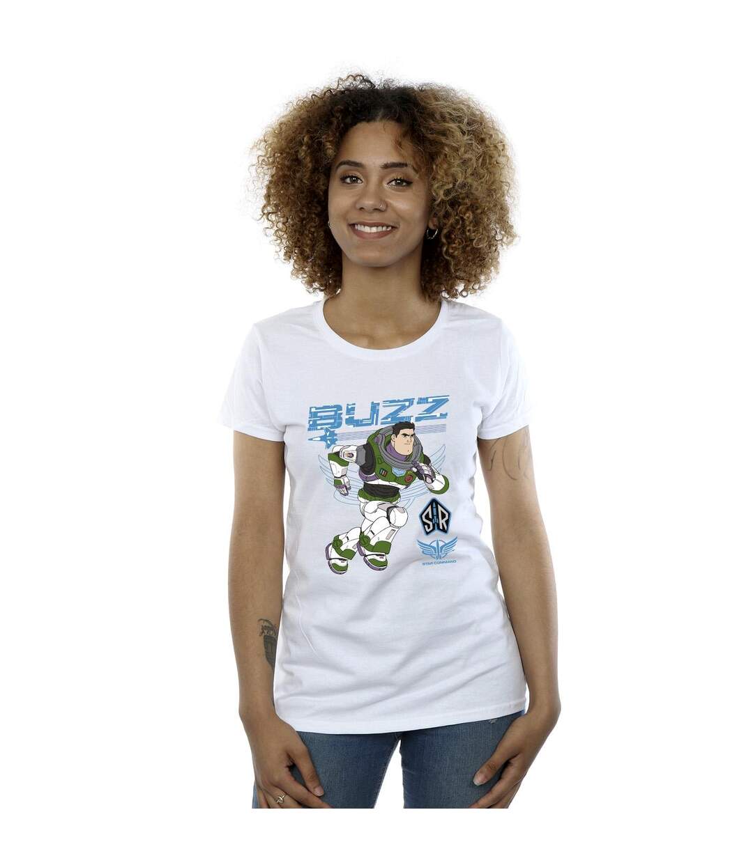 Disney T-shirt en coton Femme/Ladies Lightyear Buzz Run To Action (Blanc) - UTBI29144-2