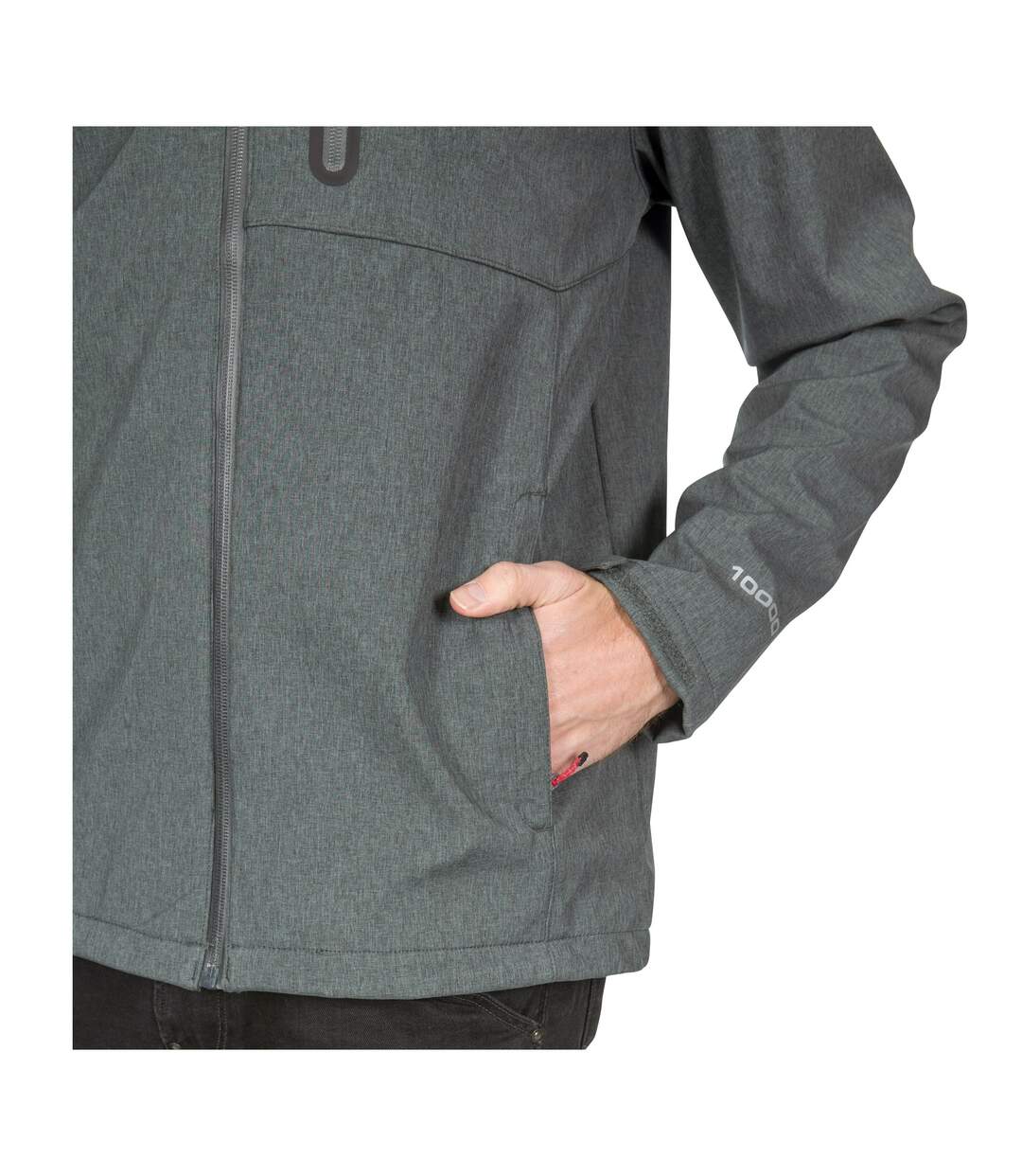 Trespass Mens Ferguson II Deluxe Touch Fastening Softshell Hooded Jacket (Dark Grey Marl) - UTTP4547