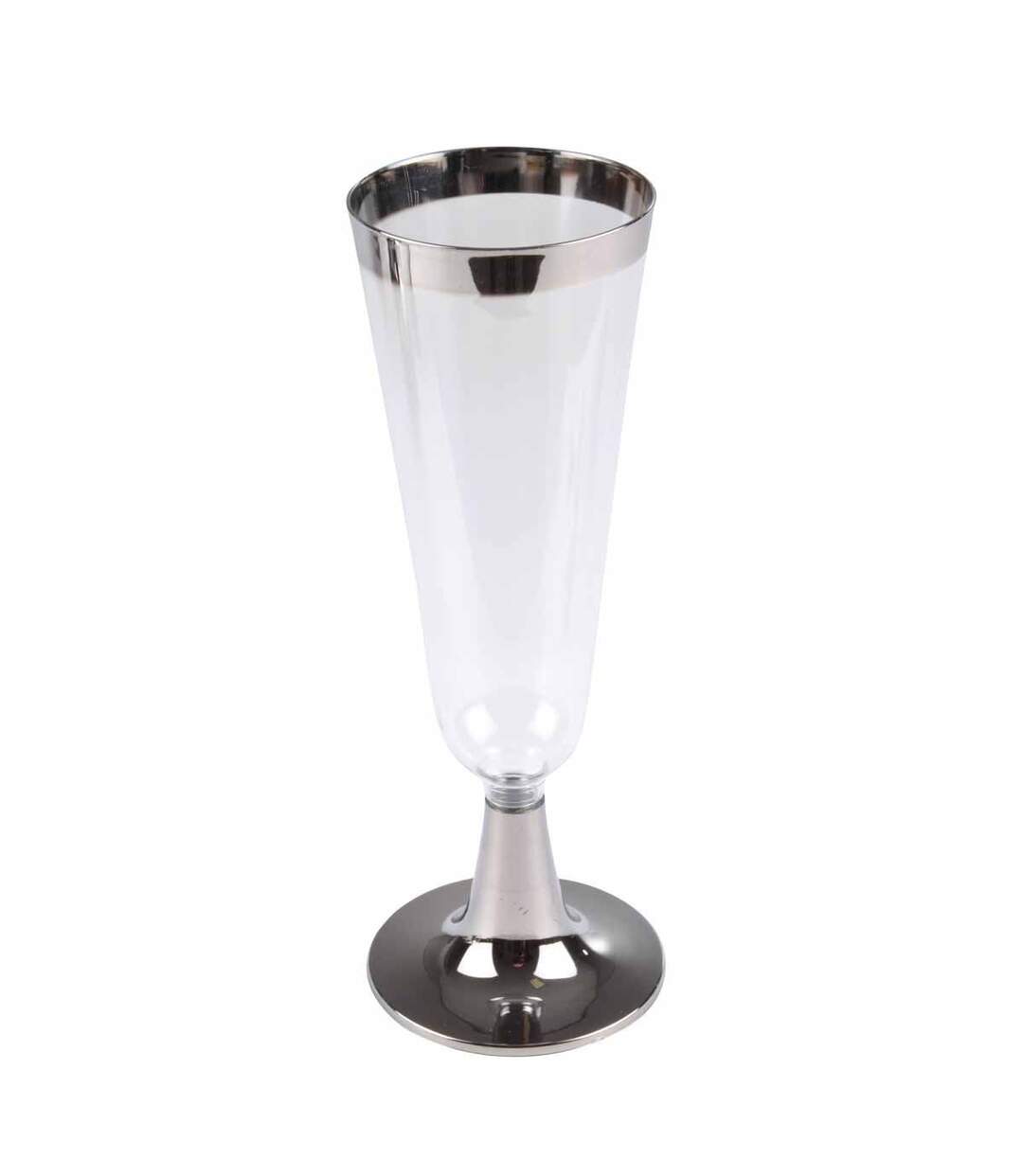 Lot de 6 Flûtes à Champagne Réutilisable Liseré 15cl Argent-2