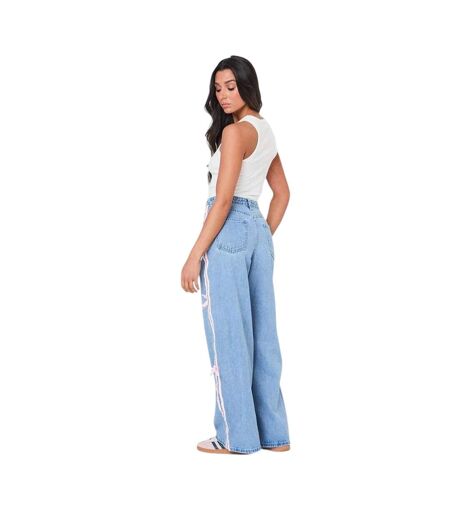 Womens/ladies Bow Jeans Camel I Saw It First