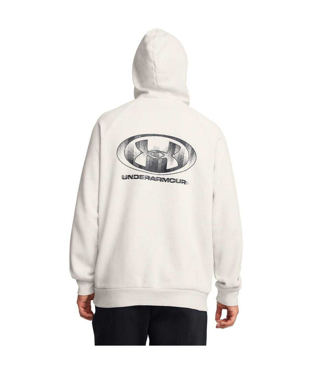 Mens Rival Raglan Drawstring Hoodie White Under Armour-4