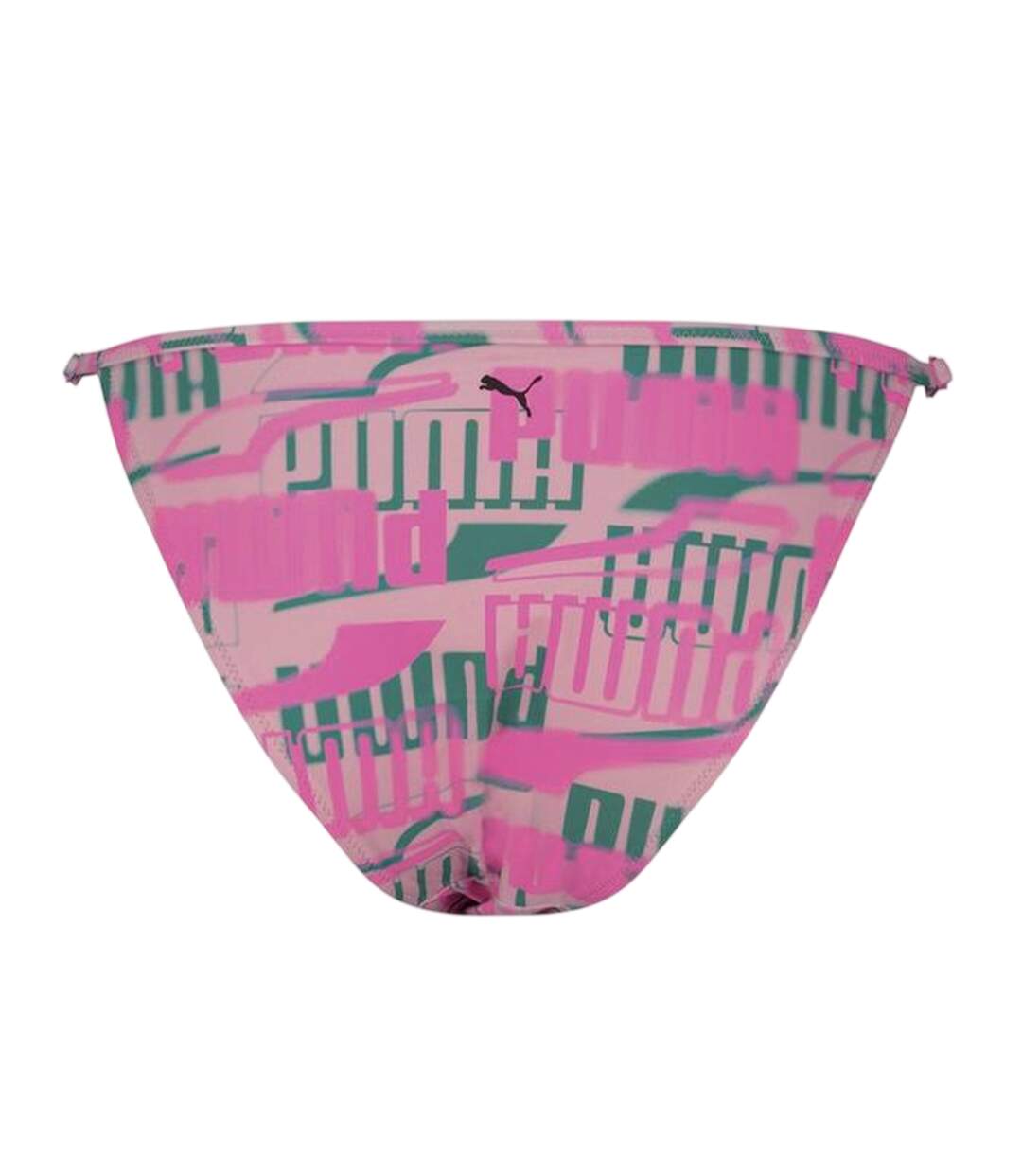 Womens/ladies Repeat Logo Side Tie Bikini Bottoms Pink Puma-2