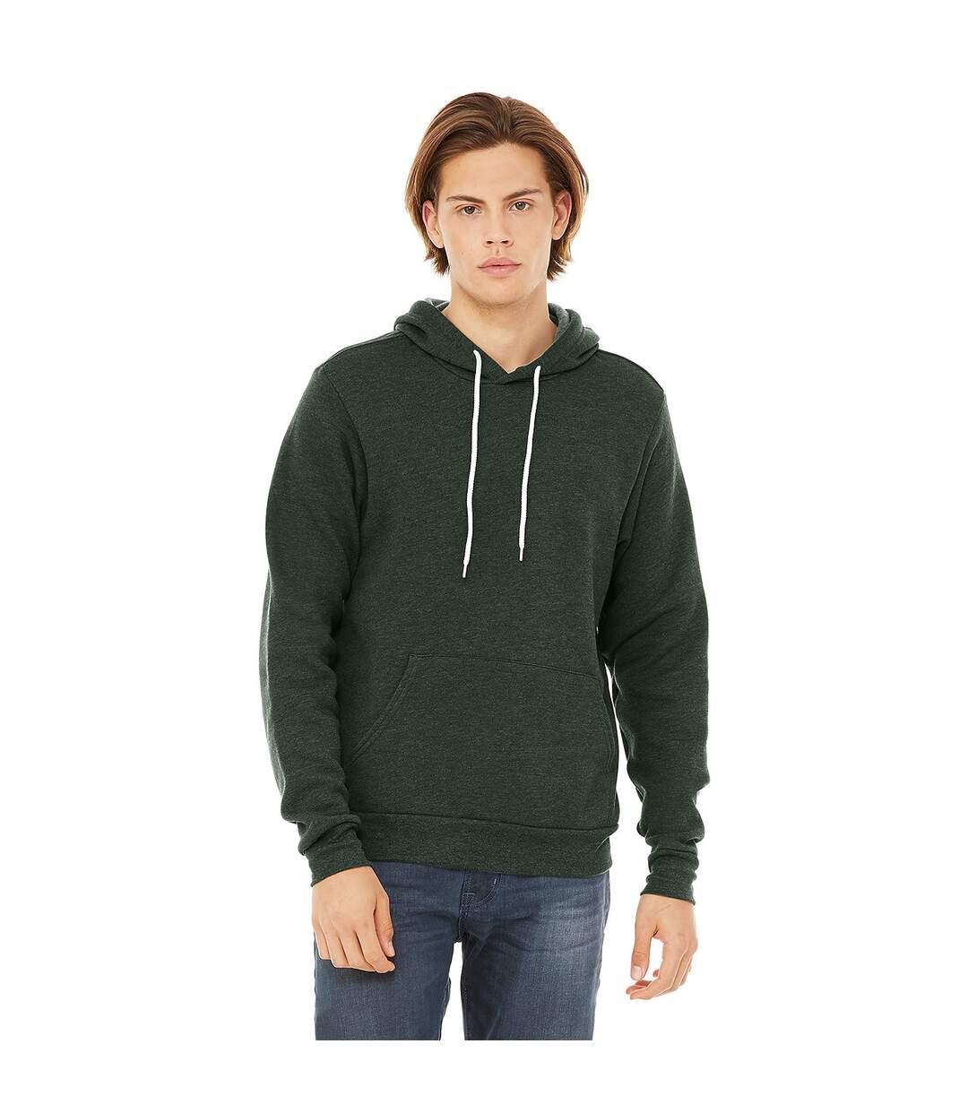 Bella + Canvas Adults Unisex Pullover Hoodie (Heather Forest Green) - UTPC3868