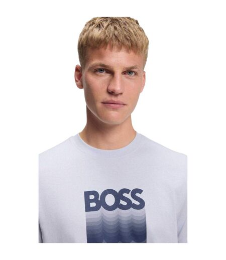 Mens Insignia Logo T-shirt Light Pastel Grey Boss