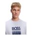 Mens Insignia Logo T-shirt Light Pastel Grey Boss-4