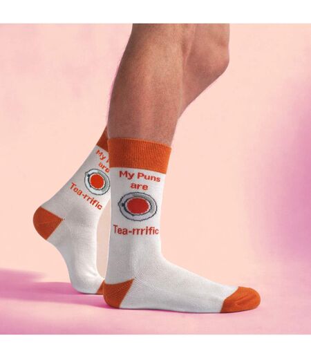 3 Pairs Mens Novelty Cotton Rich Pun Socks | Funny Food Drink Slogan | Gift Idea