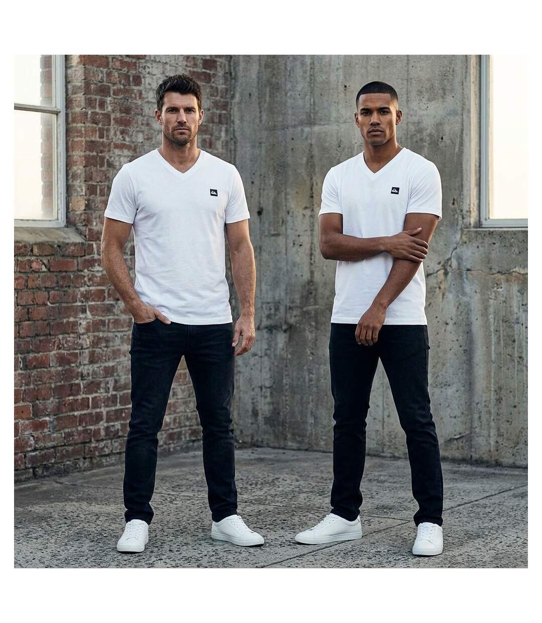 Quiksilver Pack de 2 T Shirts Homme 100% Coton Col Rond ou Col V-4