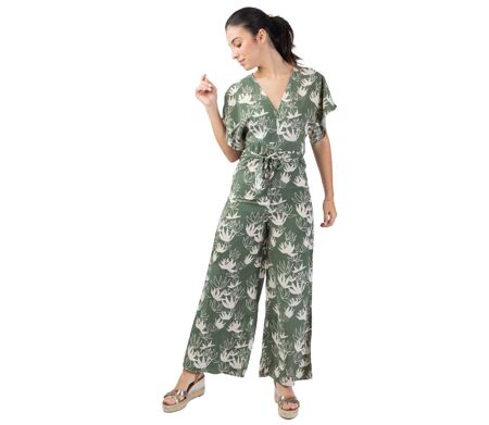 Combi-pantalon fluide HOLLY imprimé fleur de lotus Coton Du Monde