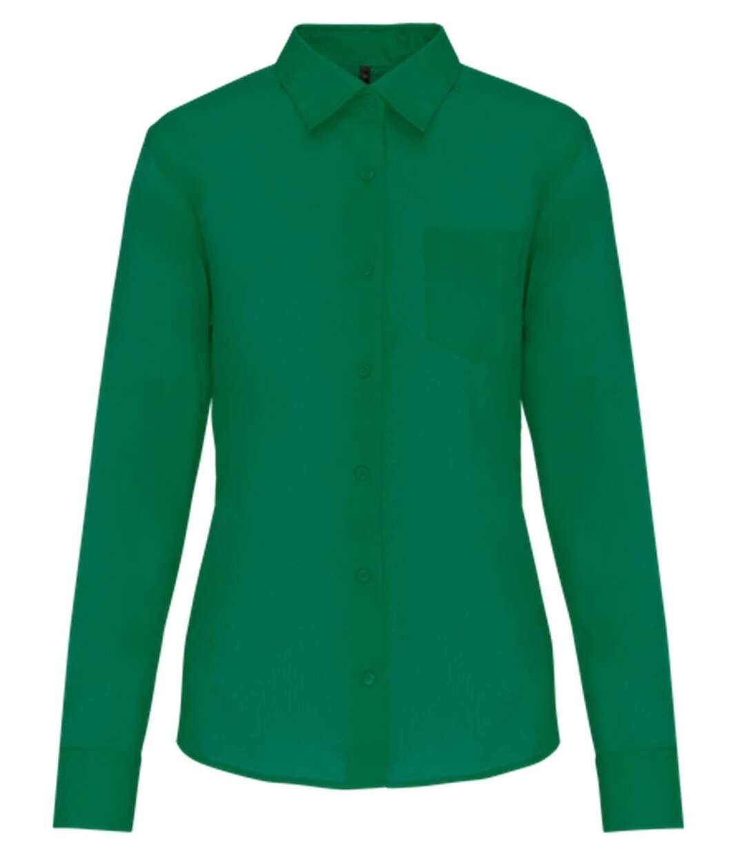 Chemise popeline manches longues - Femme - K549 - vert kelly-1