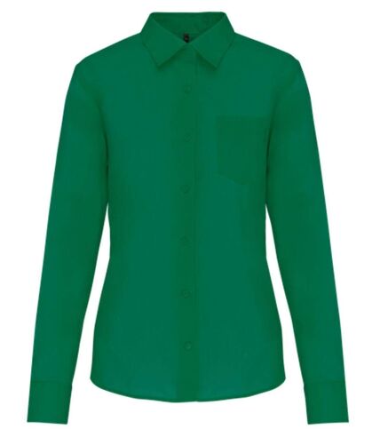 Chemise popeline manches longues - Femme - K549 - vert kelly