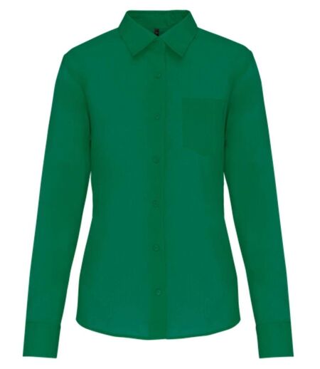 Chemise popeline manches longues - Femme - K549 - vert kelly