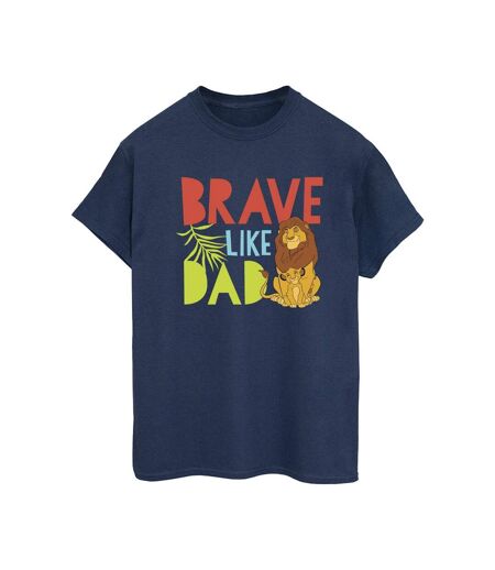 Disney Womens/Ladies The Lion King Brave Like Dad Cotton Boyfriend T-Shirt (Bleu marine) - UTBI29570