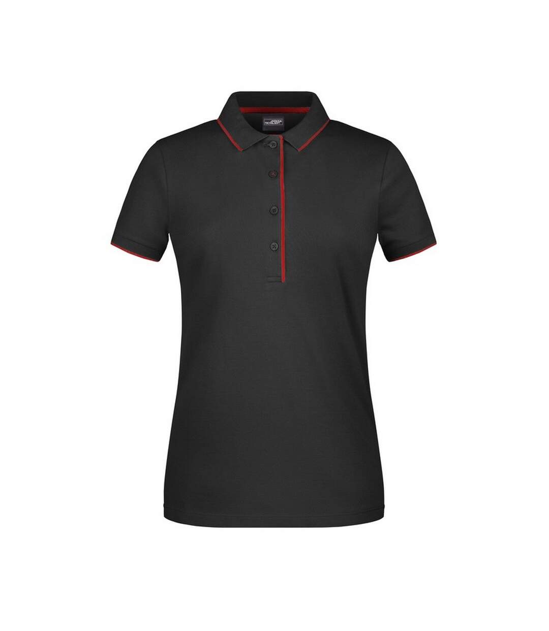 Polo Motif/style À Rayures Femme Noir Rouge James And Nicholson-1