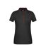 Polo Motif/style À Rayures Femme Noir Rouge James And Nicholson-1