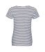 T-shirt Miles Femme Blanc Bleu Marine SOLS-2
