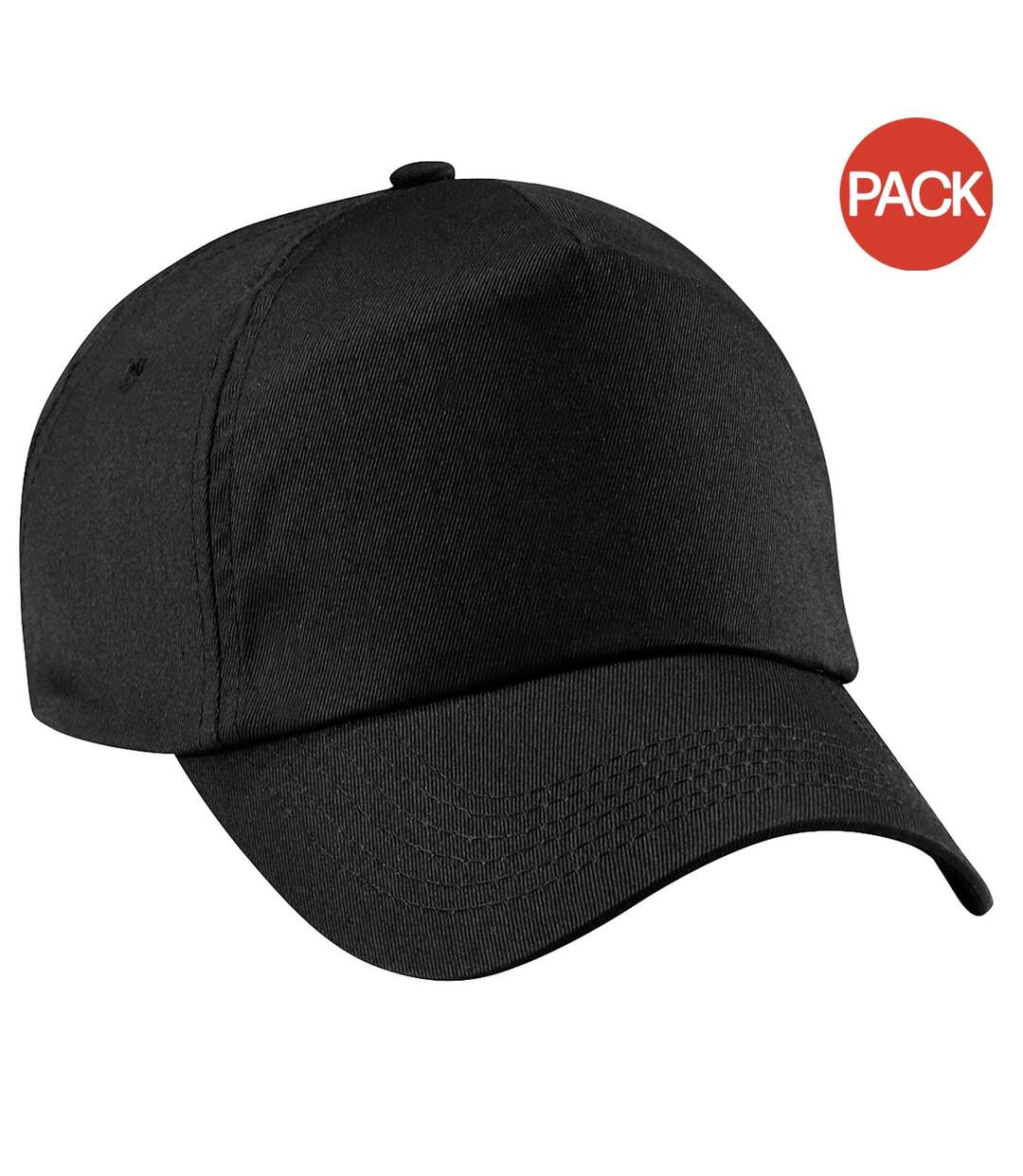 Beechfield Unisex Plain Original 5 Panel Baseball Cap (Pack of 2) (Black) - UTRW6698-1