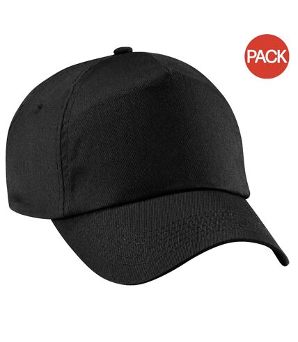 Lot de 2  casquettes de baseball adulte noir Beechfield