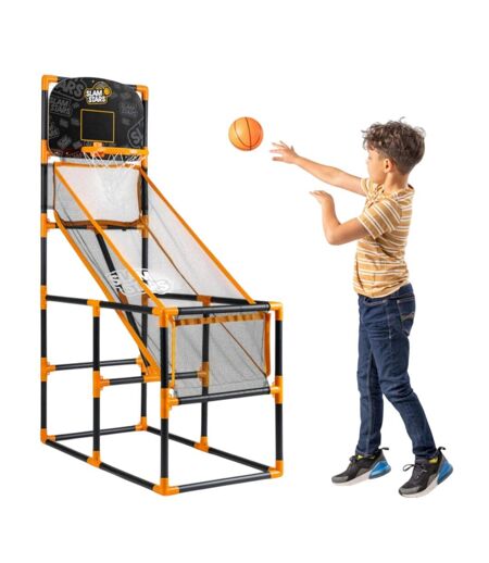 Ensemble De Panier De Basket Intérieur 139 Cm X 86 Cm X 46 Cm Noir Jaune Blanc Slam Stars