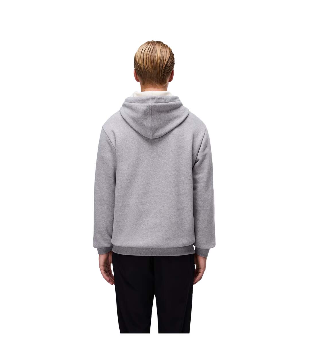 Sweat À Capuche Motif/style Logo Homme Gris Chiné Napapijri-4