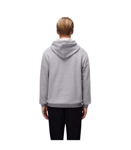 Sweat À Capuche Motif/style Logo Homme Gris Chiné Napapijri