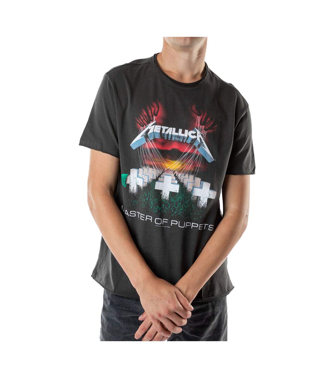 T-shirt Master Of Puppets Adulte Charbon Amplified-2