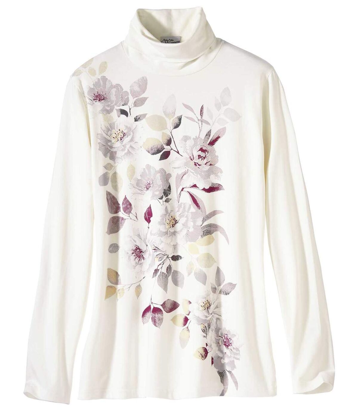 Women's Floral Turtle Neck Sweater - Off-White Atlas For Men
