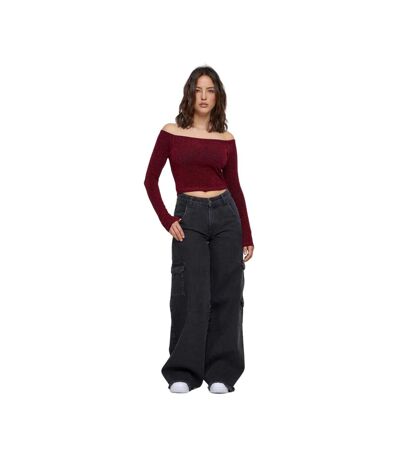 Haut Manches Longues Motif/style Paillettes Femme Bordeaux Urban Classics