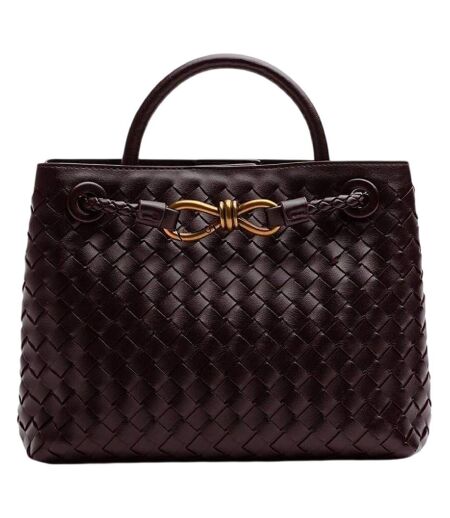 Woven Leather Tote Bag One Size Brown Where´s That From