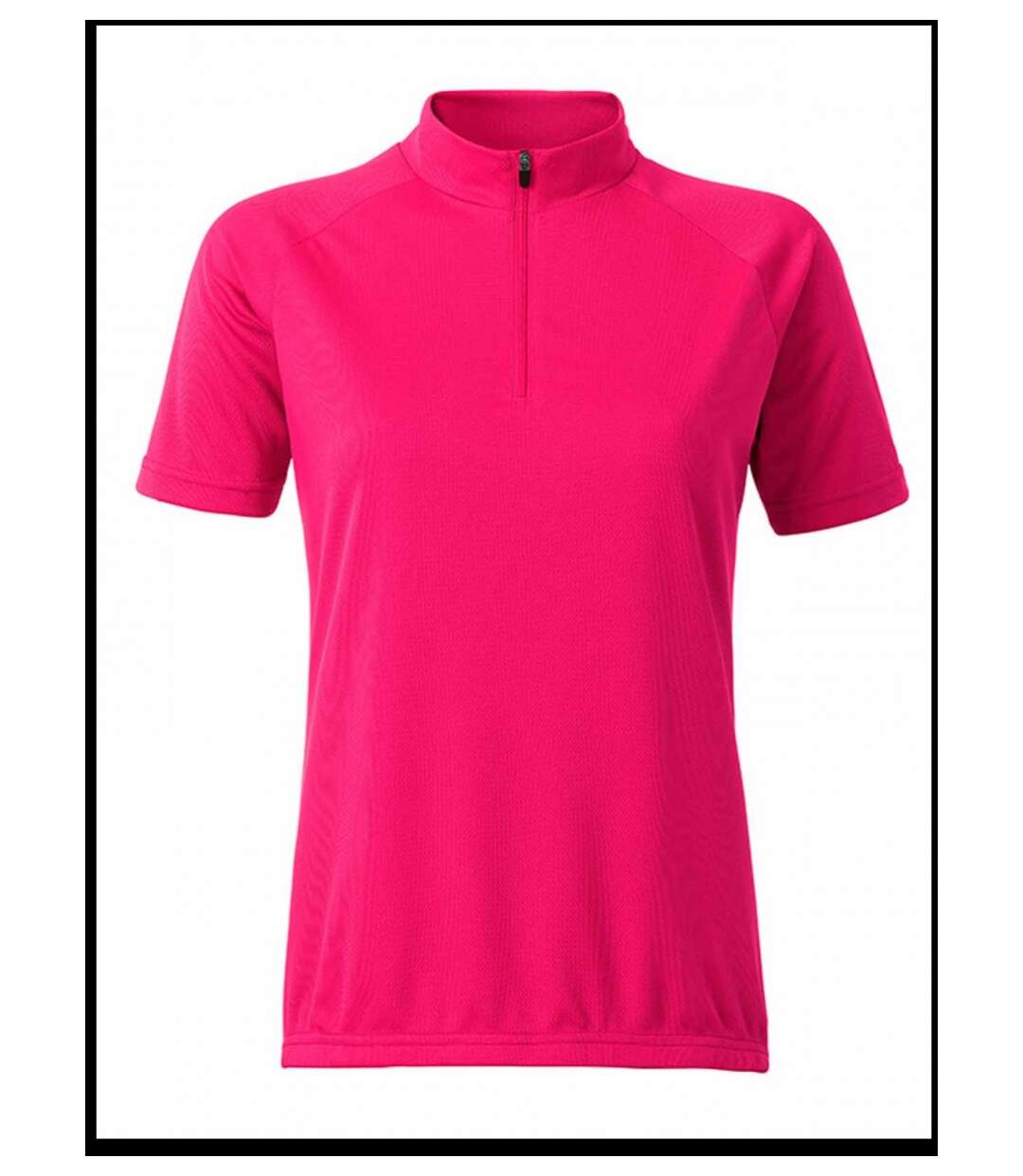 maillot cycliste zippé - FEMME - JN511 - rose vif-1