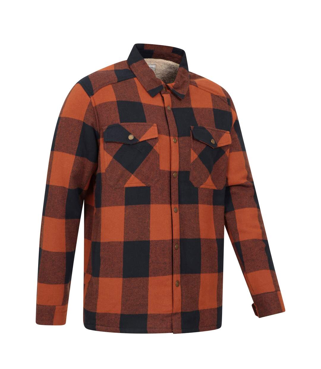 Mens pinn flannel borg lined shirt burnt orange Mountain Warehouse