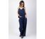 Pantalon uni SHERINE bleu marine Coton Du Monde-2