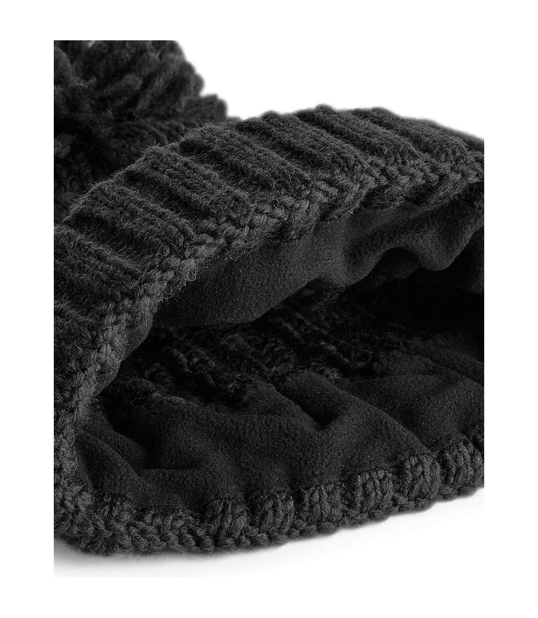 Beechfield Unsiex Adults Cable Knit Melange Beanie (Black) - UTBC4137-2