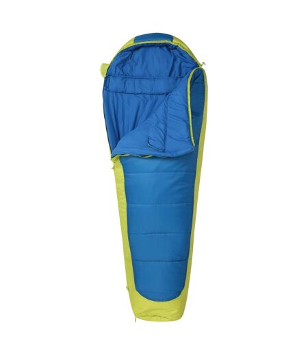 Mountain Warehouse Unisex Adult Microlite 1400 Right Zip Winter Mummy Sleeping Bag (Blue/Green) (One Size) - UTMW1798