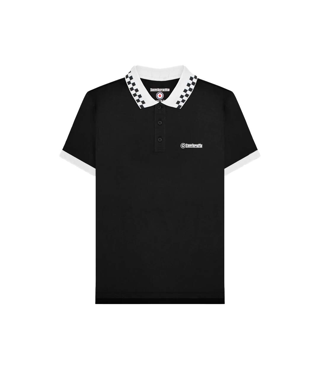 Polo Motif/style À Carreaux Homme Noir Lambretta-1