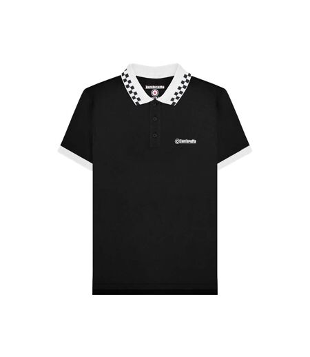 Polo Motif/style À Carreaux Homme Noir Lambretta