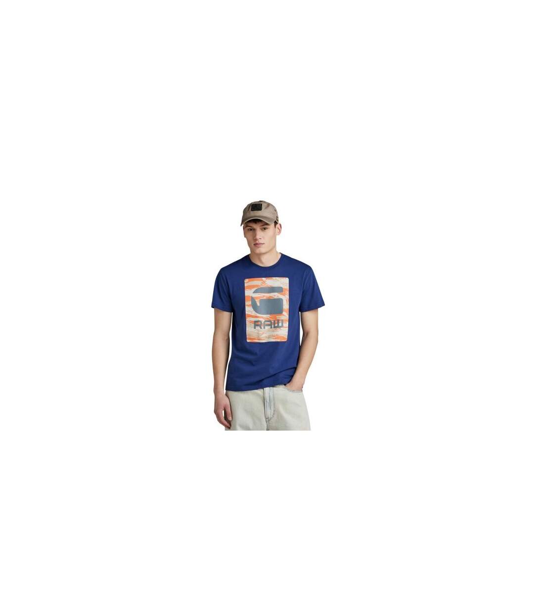 Mens Box Camo T-shirt Ballad Blue G-Star-1